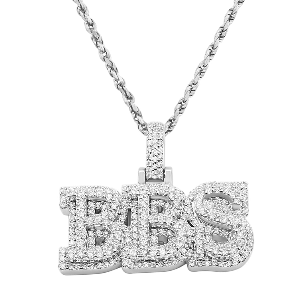 "BBS" 3 Letter Diamond Name Plate