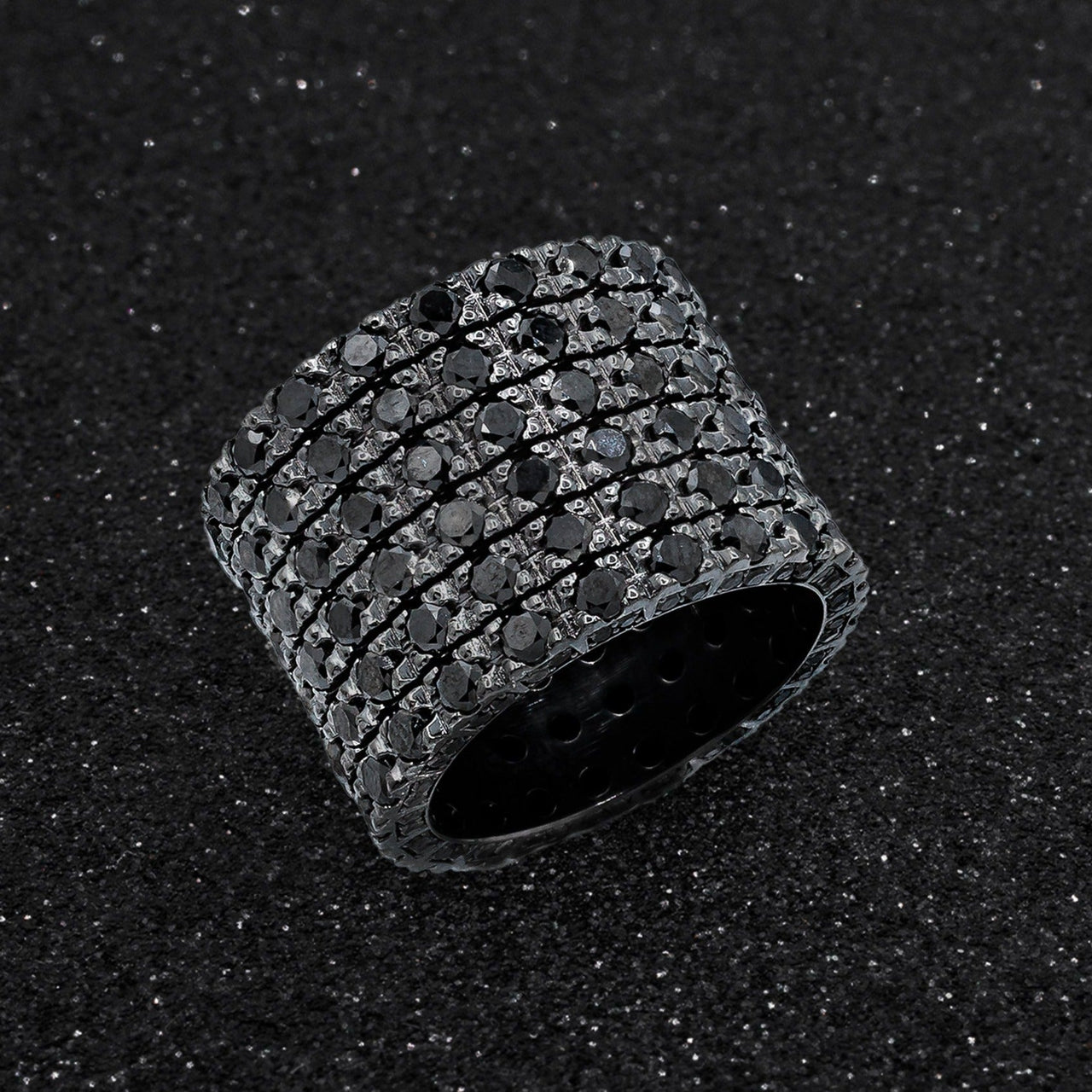 Black Rhodium on Solid 14KW Men's Wedding Band