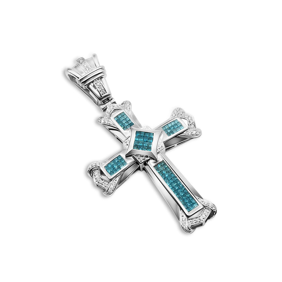 Blue Princess Cut Pendant