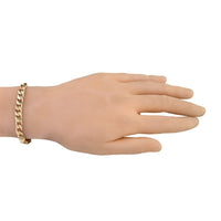 Thumbnail for 10K Rose Gold Square Curb Bracelet 7 mm