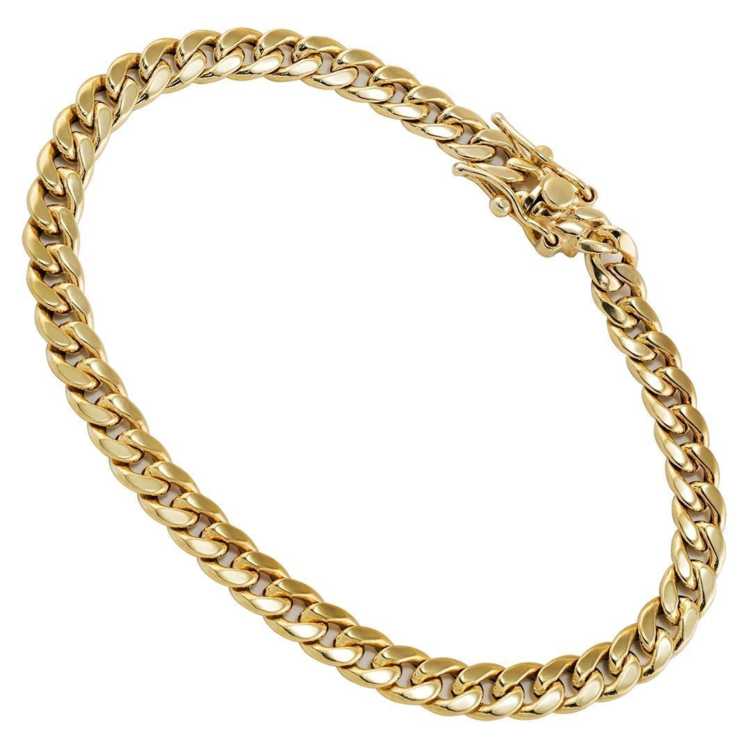 10k Yellow Gold Cuban Link Bracelet 5.5 mm