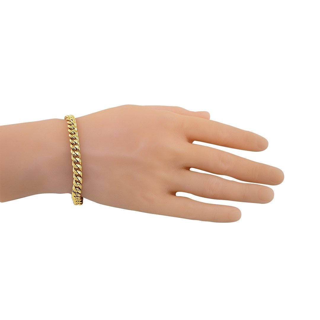 10k Yellow Gold Miami Cuban Link Bracelet 7.5 mm