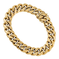 Thumbnail for 10k Yellow Semi-Solid Gold Cuban Link Bracelet 12 mm
