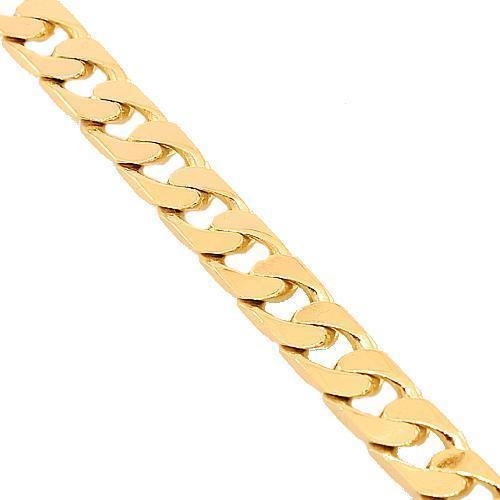 10K Yellow Solid Gold Mens Cuban Bracelet 7 mm