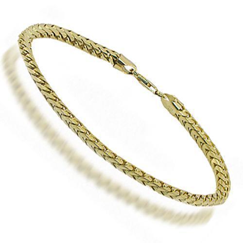 10K Yellow Solid Gold Mens Franco Bracelet 4 mm