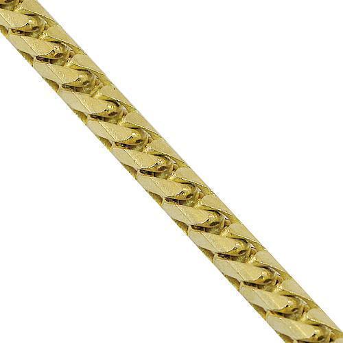 10K Yellow Solid Gold Mens Franco Bracelet 4 mm
