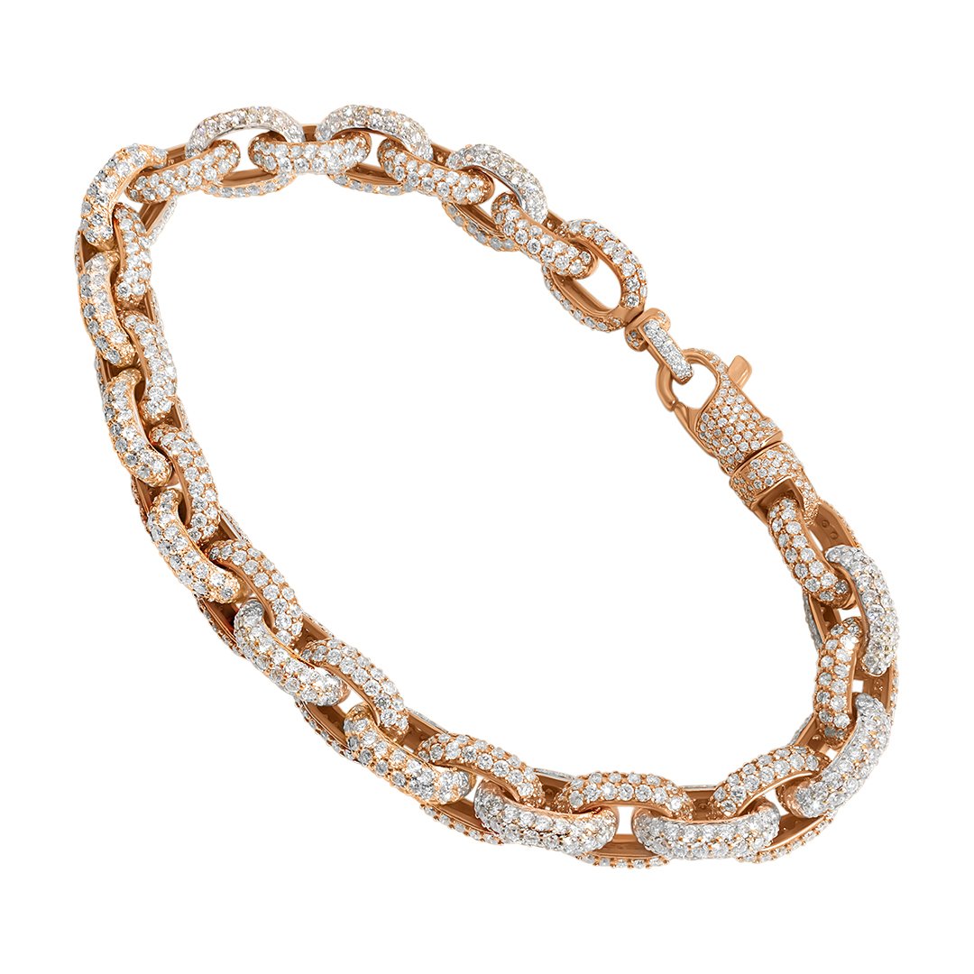 Macy's Diamond Heart Link Bracelet (1 ct. t.w.) in 10k White Gold |  CoolSprings Galleria