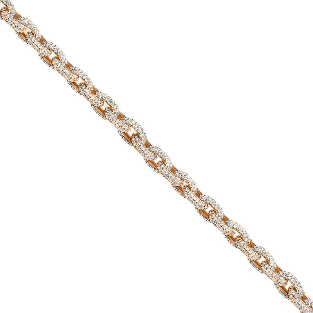 14k Gold Diamond Anchor Link Bracelet 27.07 Ctw