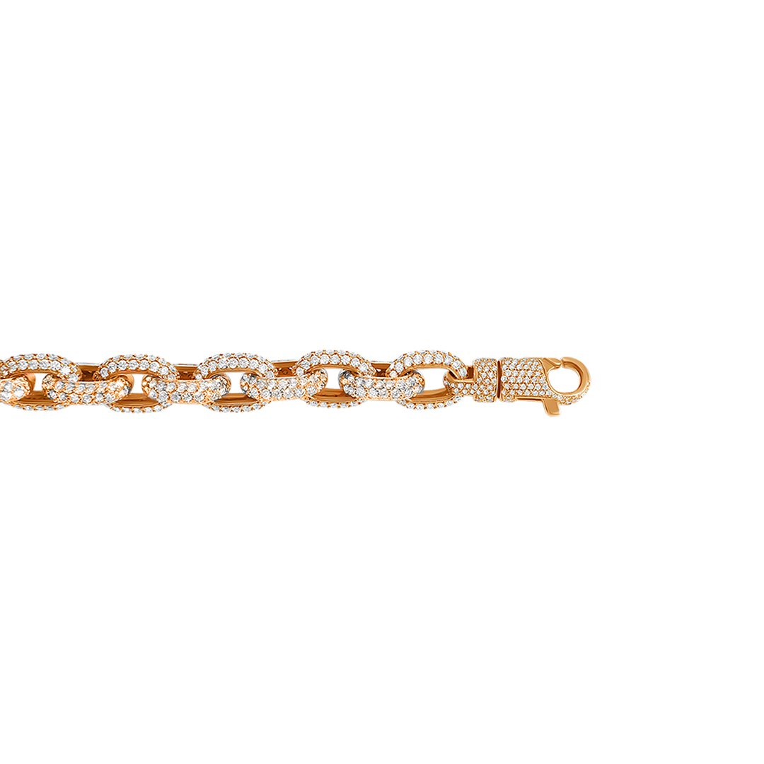 14k Gold Diamond Anchor Link Bracelet 27.07 Ctw