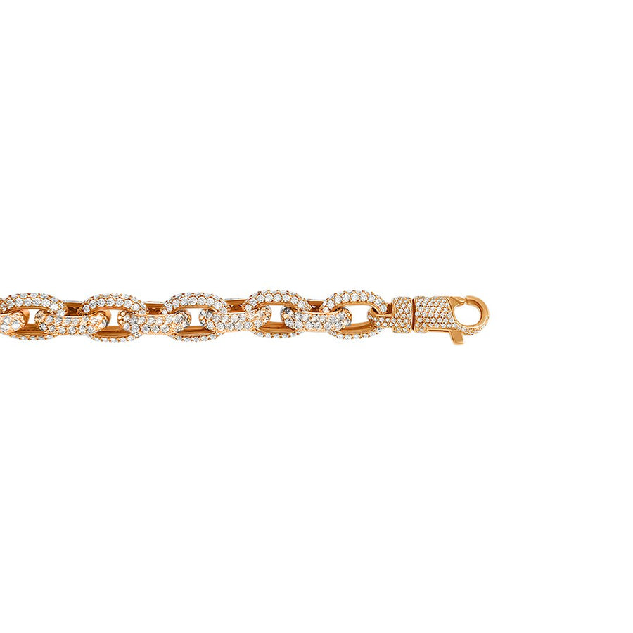 14k Gold Diamond Anchor Link Bracelet 27.07 Ctw
