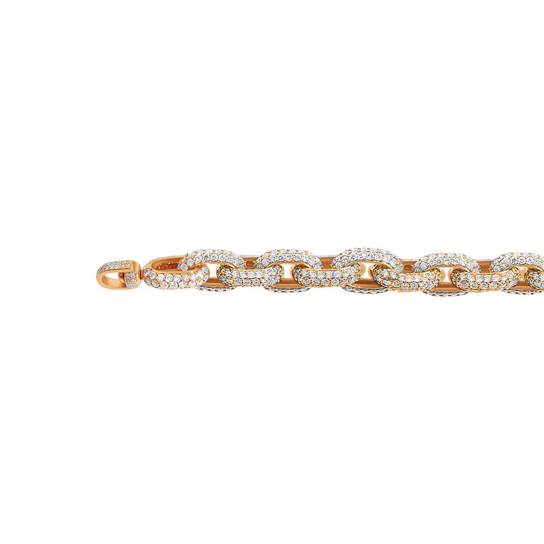 14k Gold Diamond Anchor Link Bracelet 27.07 Ctw