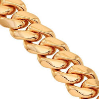 Thumbnail for 14K Solid Rose Gold Mens Cuban Link Bracelet 10 mm