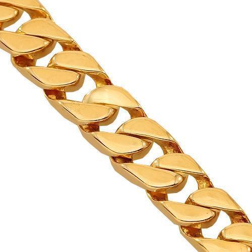 14K Solid Yellow Gold Mens Bracelet 6 mm