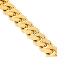 Thumbnail for 14K Solid Yellow Gold Mens Cuban Bracelet 11 mm