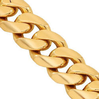 Thumbnail for 14K Solid Yellow Gold Mens Cuban Bracelet 12 mm
