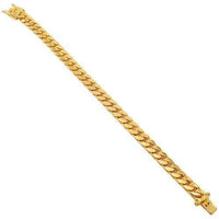 Thumbnail for 14K Solid Yellow Gold Mens Cuban Bracelet 8 mm