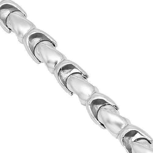 14K White Solid Gold Mens Fancy Bracelet 7 mm