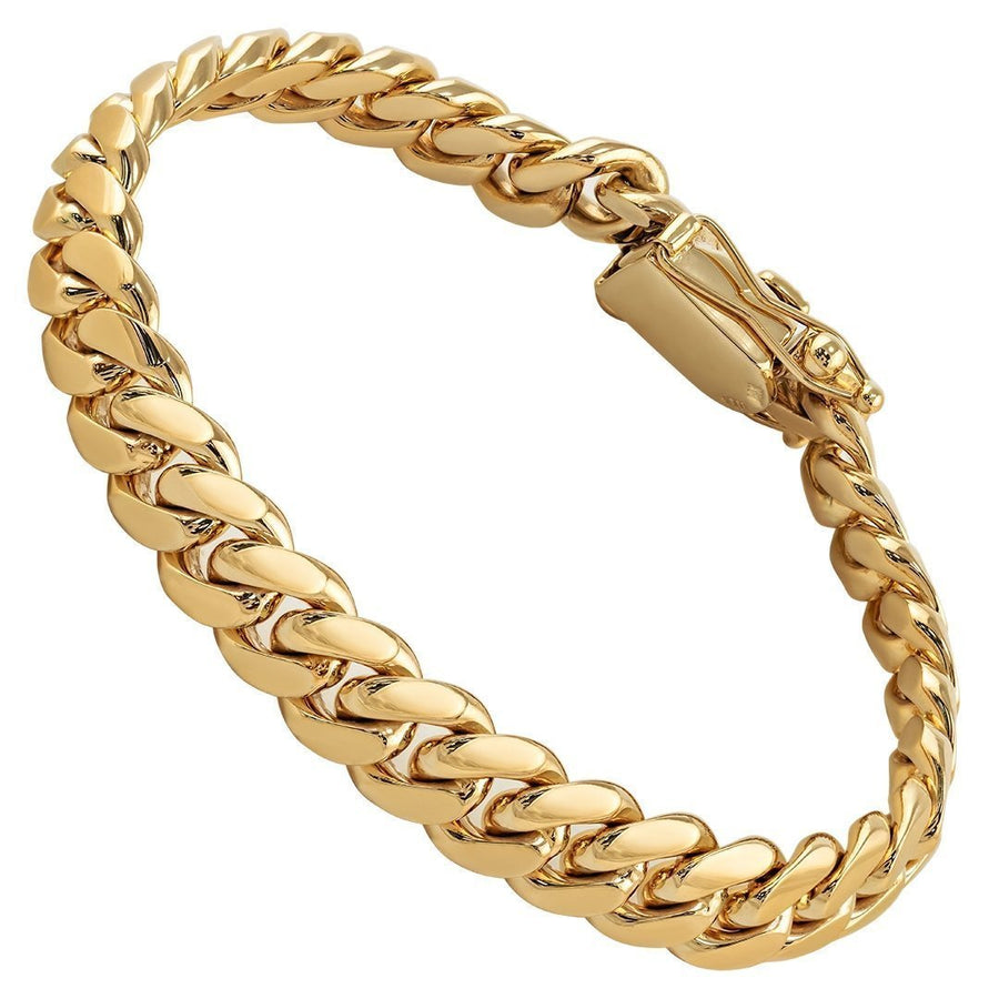 14k Yellow Gold Cuban Link Bracelet 11 mm