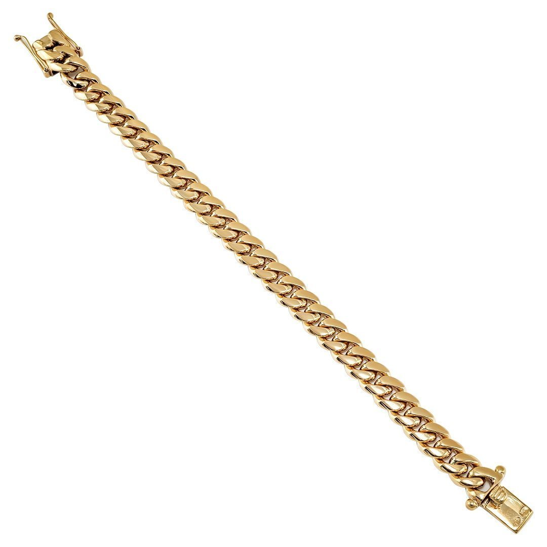 14k Yellow Gold Cuban Link Bracelet 11 mm