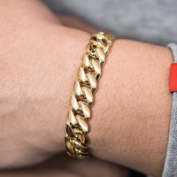 Thumbnail for 14k Yellow Gold Cuban Link Bracelet 11 mm