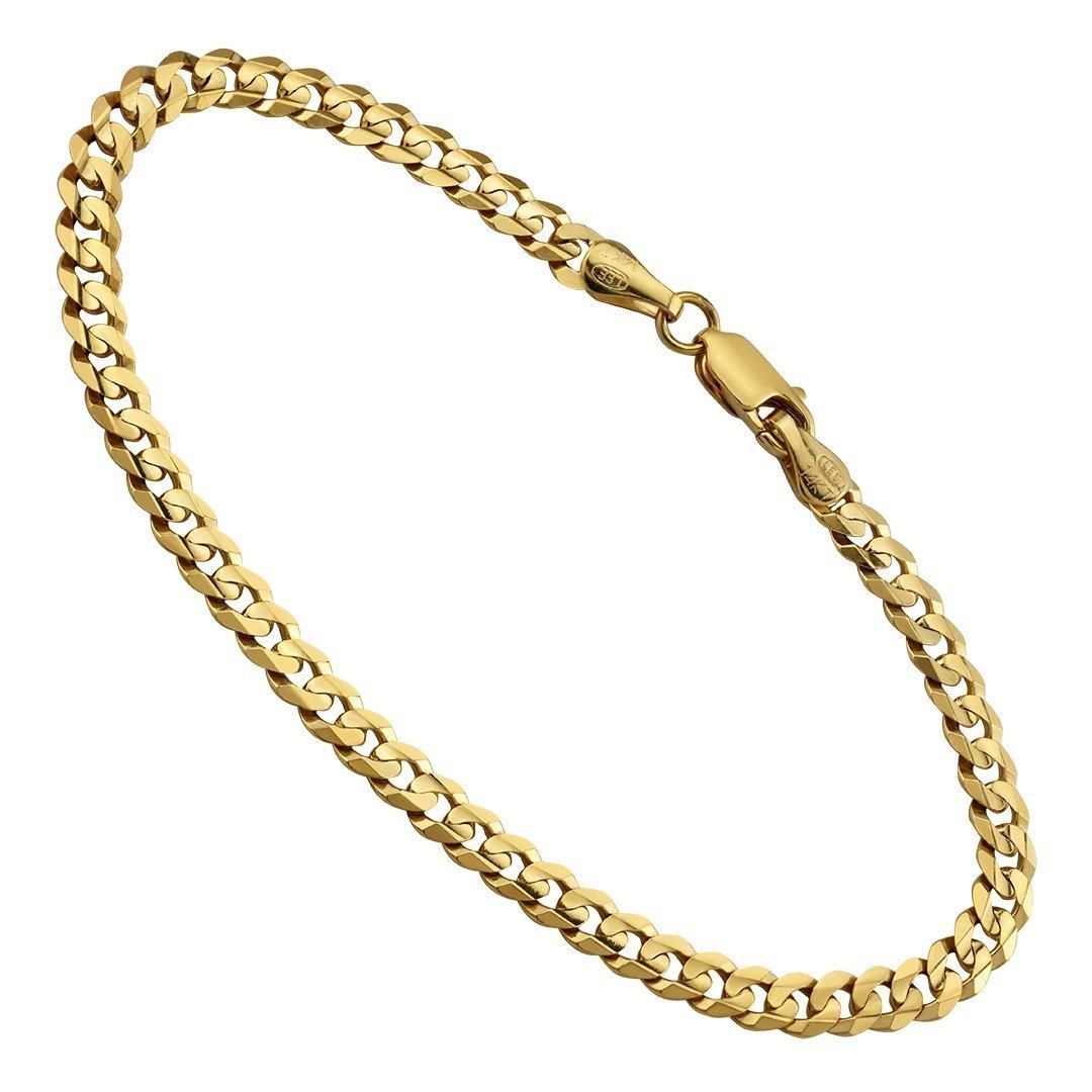 14K Yellow Gold Curb Chain Bracelet