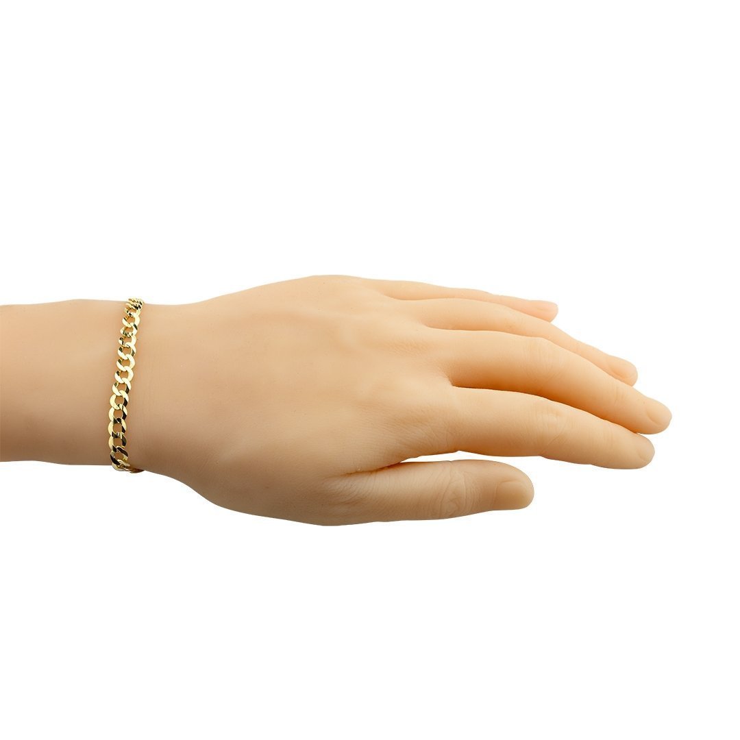 14k Yellow Gold Curb Link Bracelet 4.5 mm