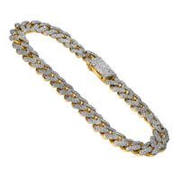 Thumbnail for 14K Yellow Gold Diamond Cuban Bracelet 4.62 Ctw