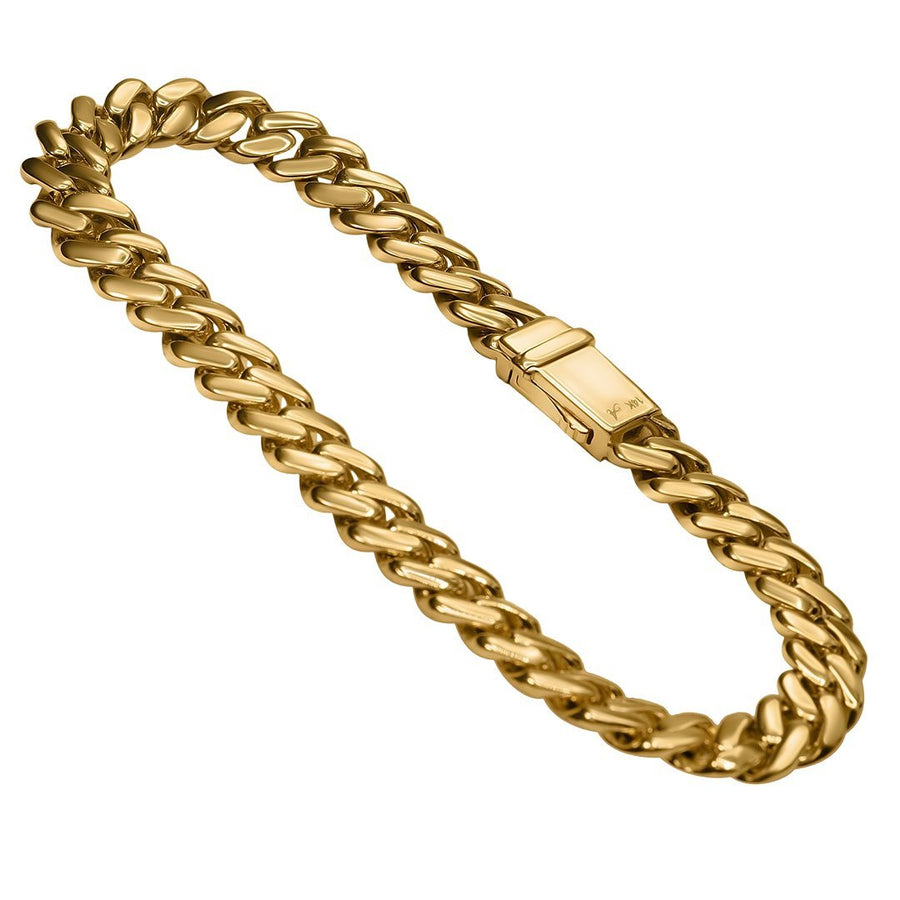 Pulsera cubana de diamantes de oro amarillo de 14 quilates de 4,62 quilates
