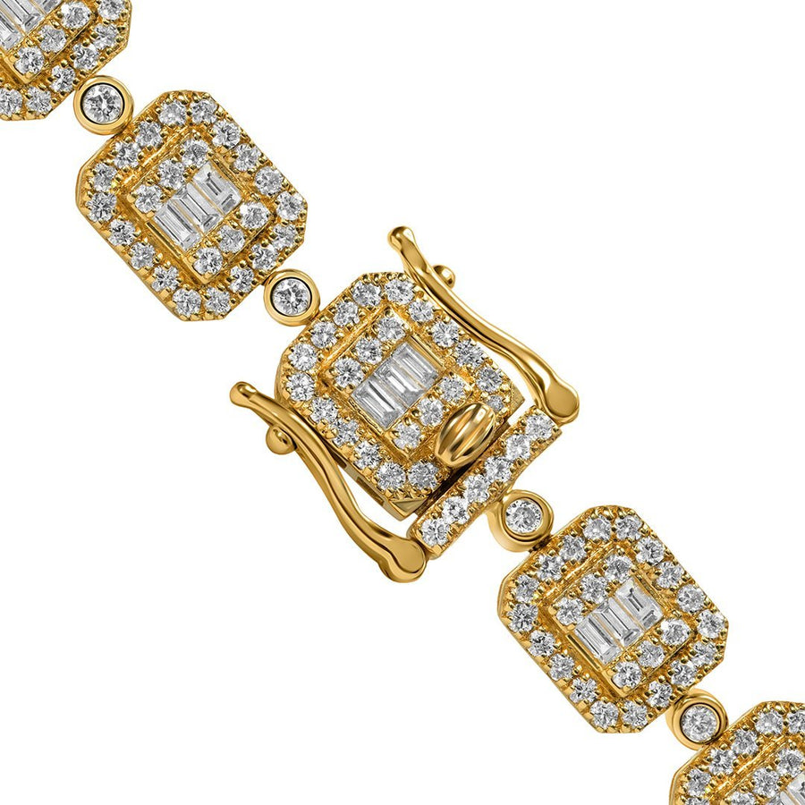 Pulsera de oro amarillo de 14 quilates con diamantes y esmeralda de 5,31 quilates