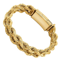 Thumbnail for 14K Yellow Gold Double Rope LINK BRACELET 13 mm