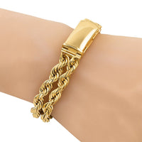 Thumbnail for 14K Yellow Gold Double Rope LINK BRACELET 13 mm