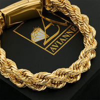 Thumbnail for 14K Yellow Gold Double Rope LINK BRACELET 13 mm