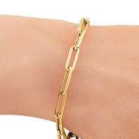 Thumbnail for 14k Yellow Gold Extended Cable Link Bracelet 5.5 mm