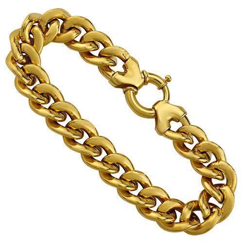 14k Yellow Gold Hollow Cuban Link Bracelet