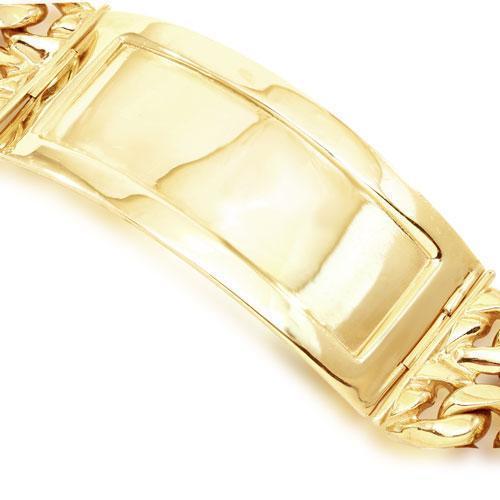 14K Yellow Gold Mens ID Bracelet