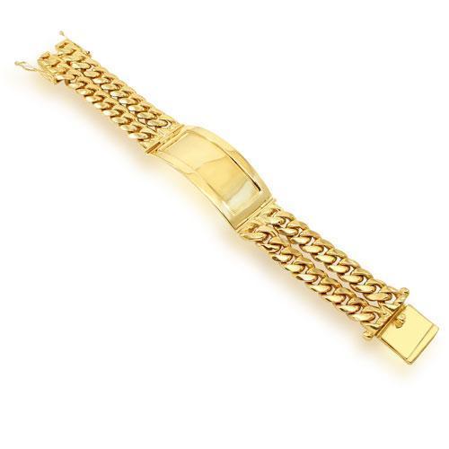 14K Yellow Gold Mens ID Bracelet