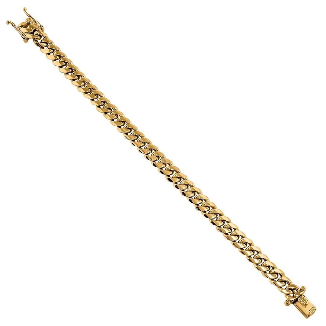 14K Yellow Gold Miami Cuban Link Bracelet 9 mm