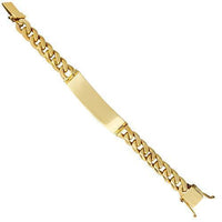 Thumbnail for 14K Yellow Solid Gold Cuban Mens ID Bracelet 11 mm