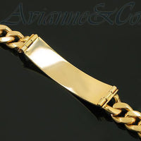Thumbnail for 14K Yellow Solid Gold Cuban Mens ID Bracelet 11 mm