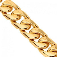 Thumbnail for 14K Yellow Solid Gold Mens Cuban Bracelet 14.5 mm