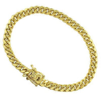 Thumbnail for 14K Yellow Solid Gold Mens Cuban Bracelet 5.5 mm