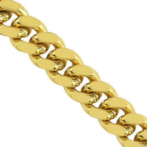 14K Yellow Solid Gold Mens Cuban Bracelet 5.5 mm