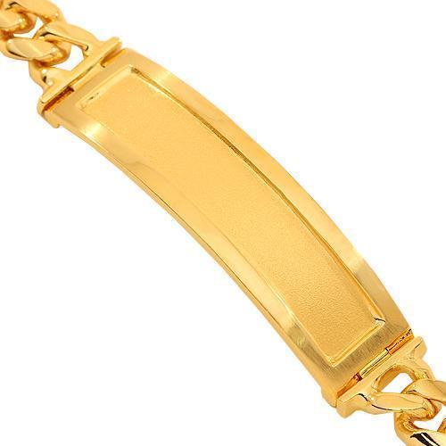 14K Yellow Gold Stamp Cuban Link Baby ID Bracelet – Silverdepot