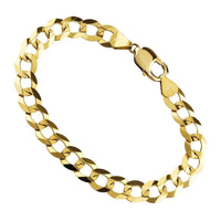 Thumbnail for 14K Yellow Solid Gold Mens Curb Bracelet 11 mm