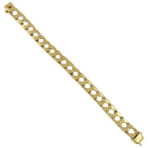 14K Yellow Solid Gold Mens Fancy Bracelet 11 mm