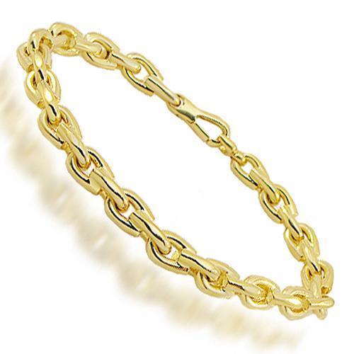 14K Yellow Solid Gold Mens Fancy Bracelet 7 mm