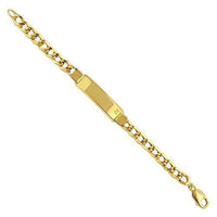 Thumbnail for 14K Yellow Solid Gold Mens ID Bracelet 12mm