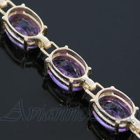 Thumbnail for 14K Yellow Solid Gold Womens Amethyst Bracelet