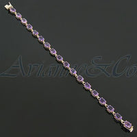 Thumbnail for 14K Yellow Solid Gold Womens Amethyst Bracelet