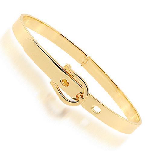 14K Yellow Solid Gold Womens Bangle Bracelet